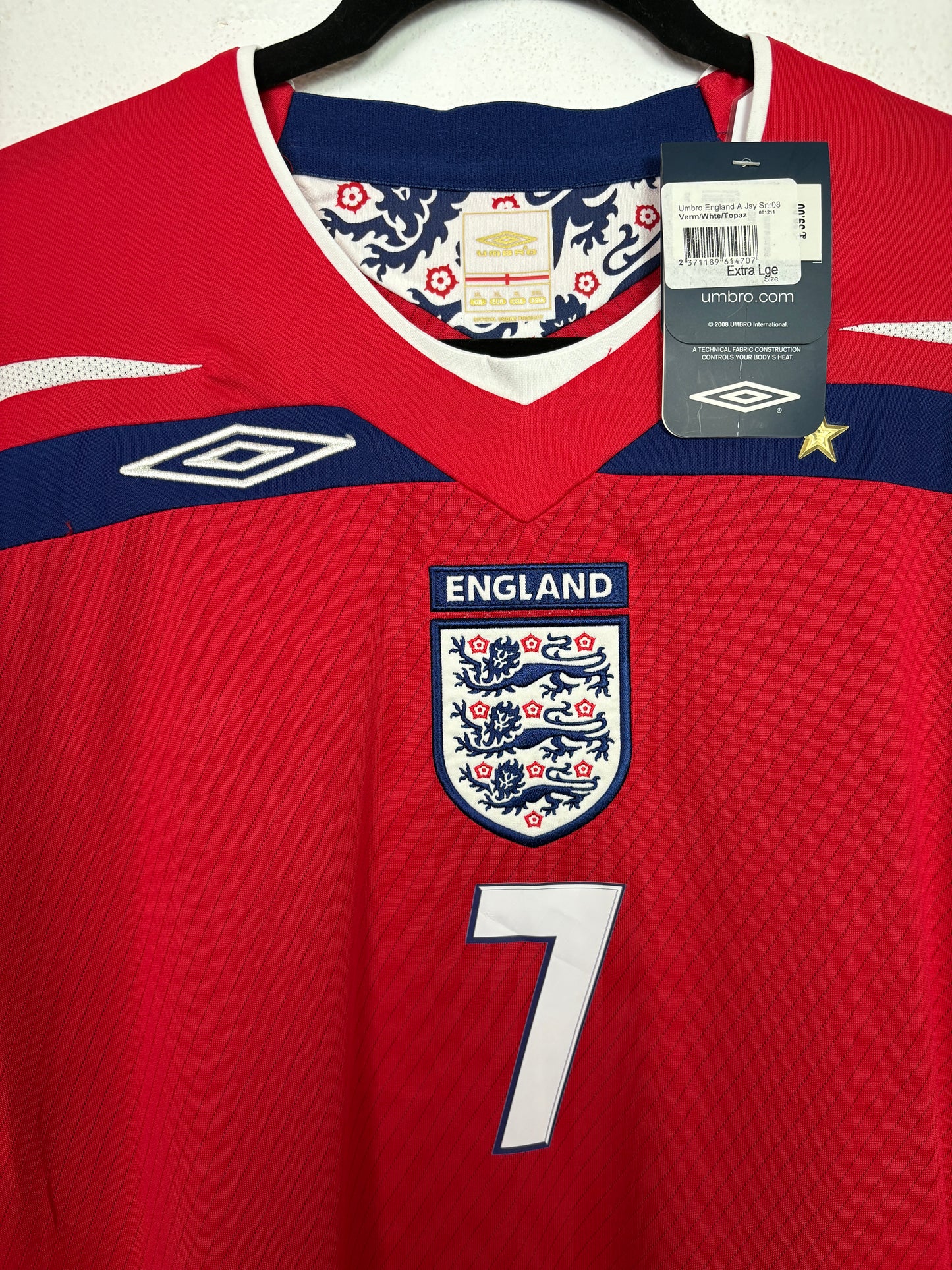 England 2008 Away XL Beckham 7