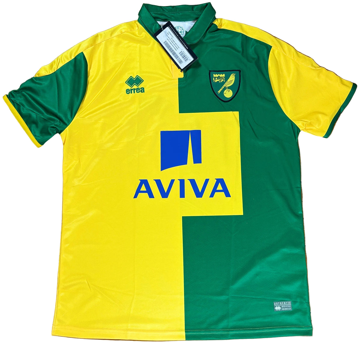 Norwich 2015/16 Home Errea Football Shirt Extra Large Jerome 10