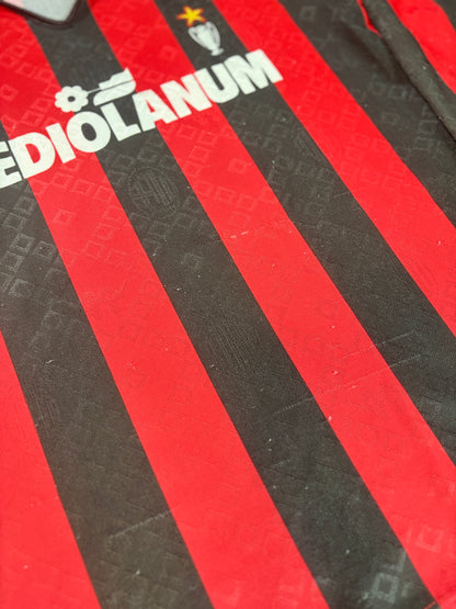 Ac Milan 1989/90 Home Kappa Football Shirt Small Longsleeve