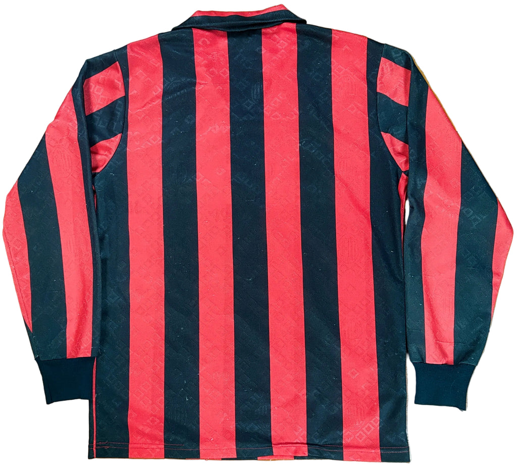 Ac Milan 1989/90 Home Kappa Football Shirt Small Longsleeve