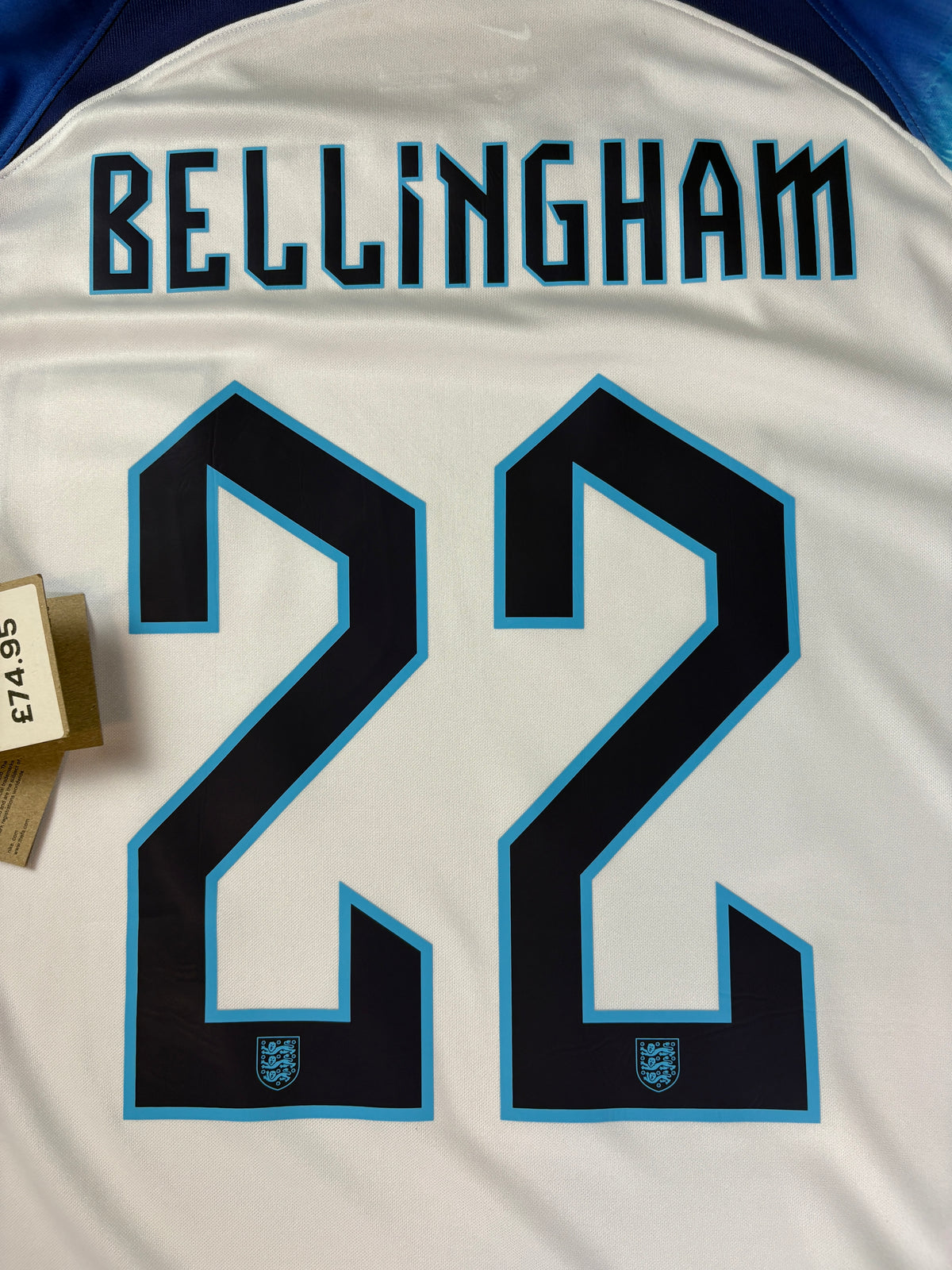 England 2022/23 Home Nike Football Shirt Extra Large Bellingham 22