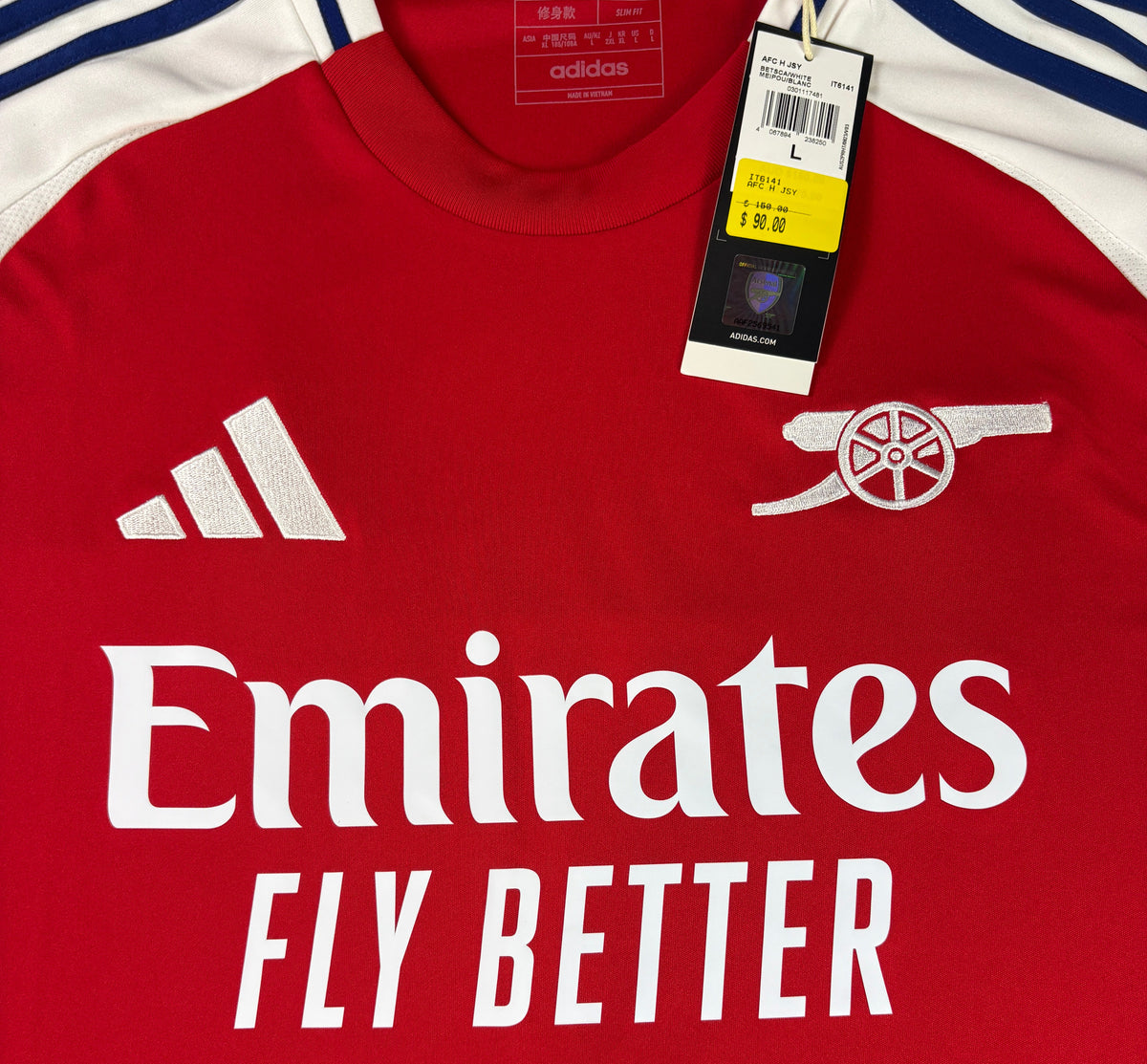 Arsenal 2024/25 Home Adidas Football Shirt Large