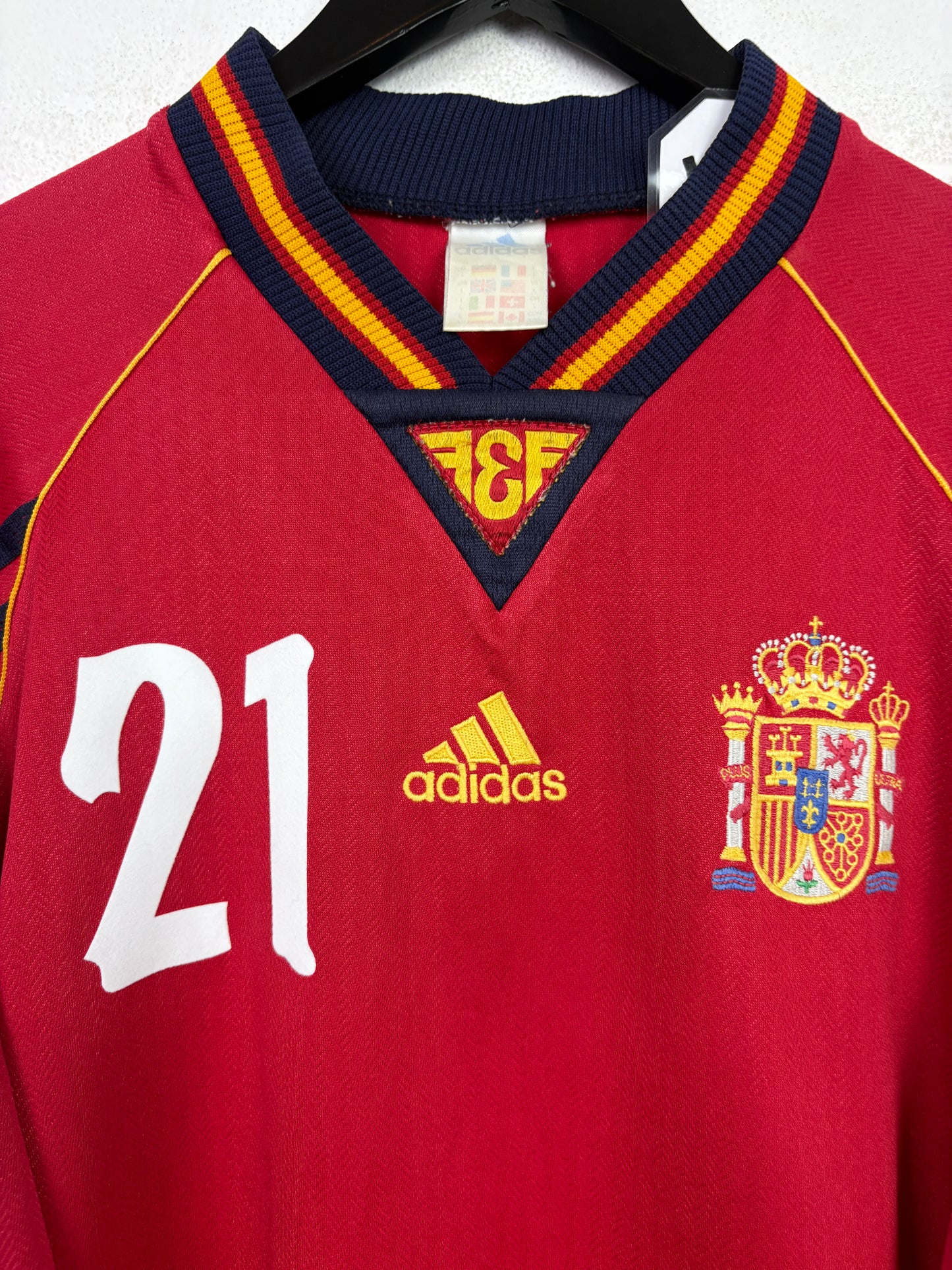Spain 1998 Home Adidas Football Shirt L Luis Enrique 21