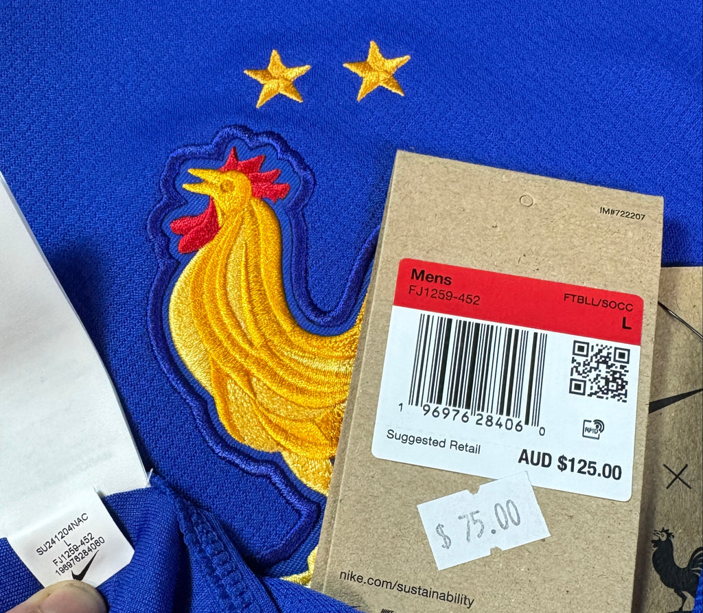 France 2024 Home Nike Football Shirt Large Mbappe 10