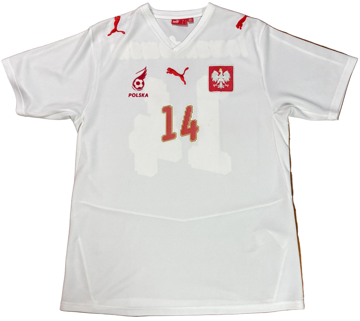 Poland 2008 Home Puma Football Shirt Large Lewandowski 14