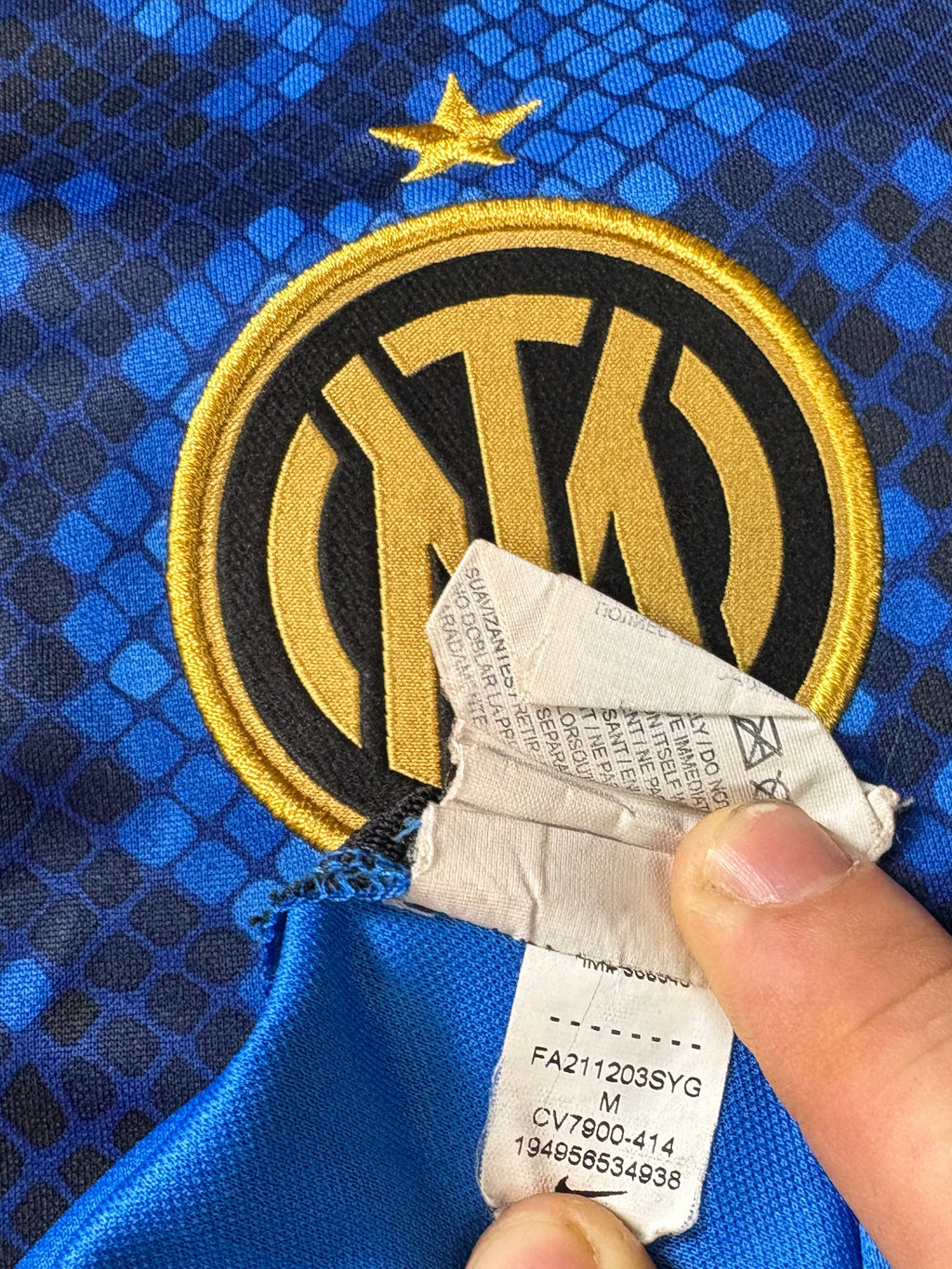 Inter Milan 2021/22 Home Nike Football Shirt Medium Barella 23
