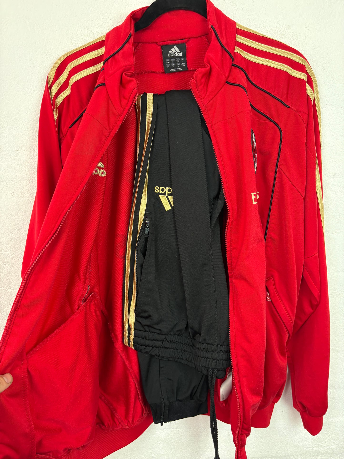 Ac Milan 2010/11 Tracksuit Adidas Football Shirt Medium