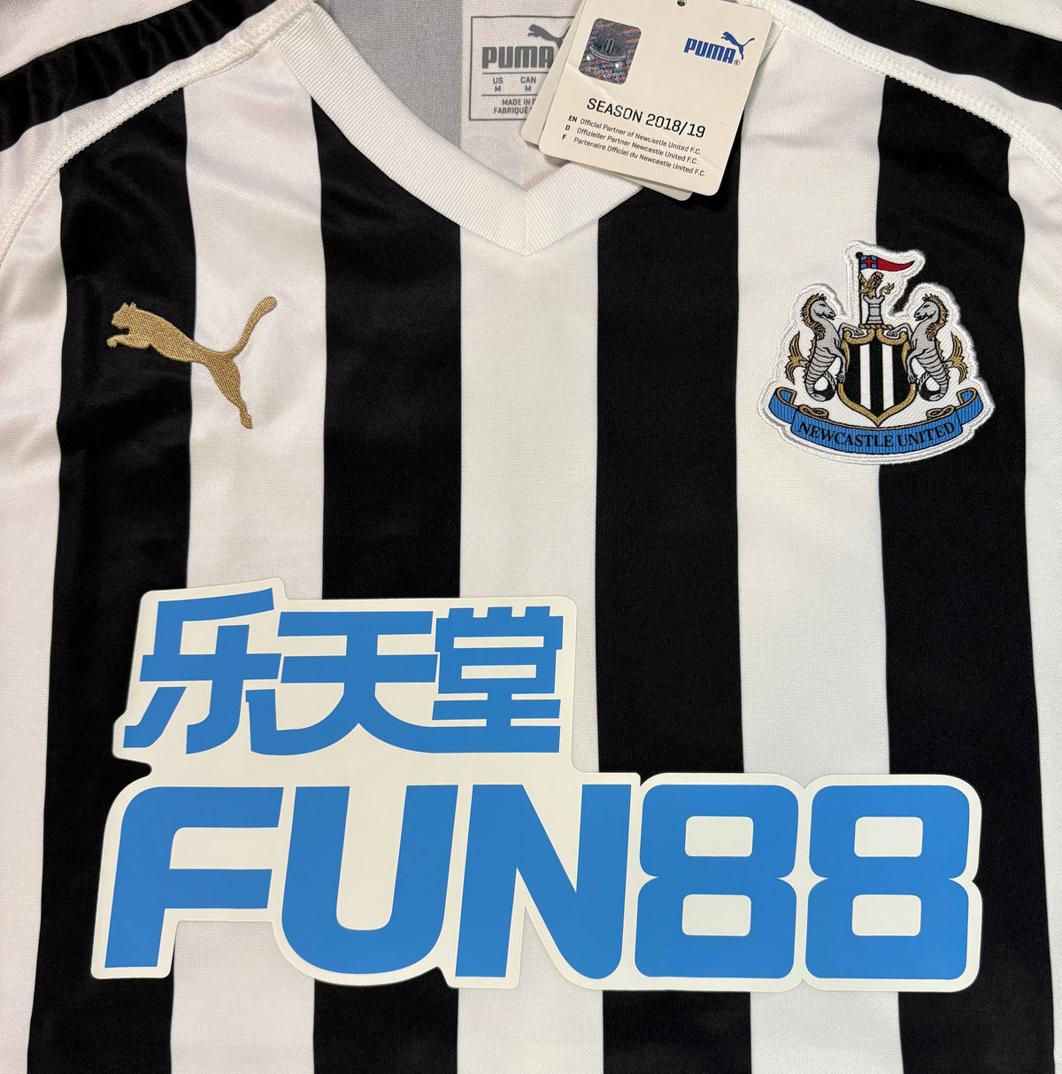 Newcastle United 2018/19 Home Puma Football Shirt Medium Longstaff 36