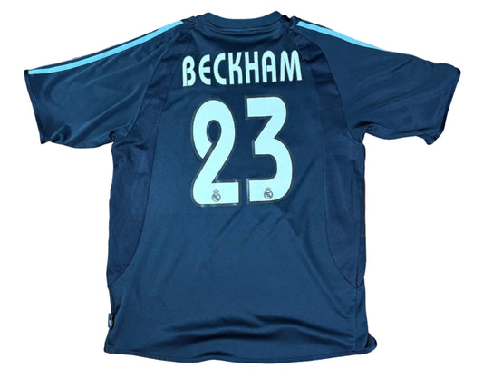 Real Madrid 2003/04 Away Adidas Football Shirt Large Beckham 23