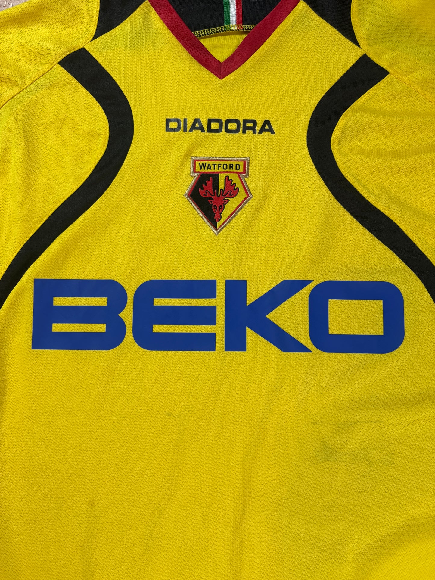 Watford 2007/08 Home Diadora Football Shirt Extra Large