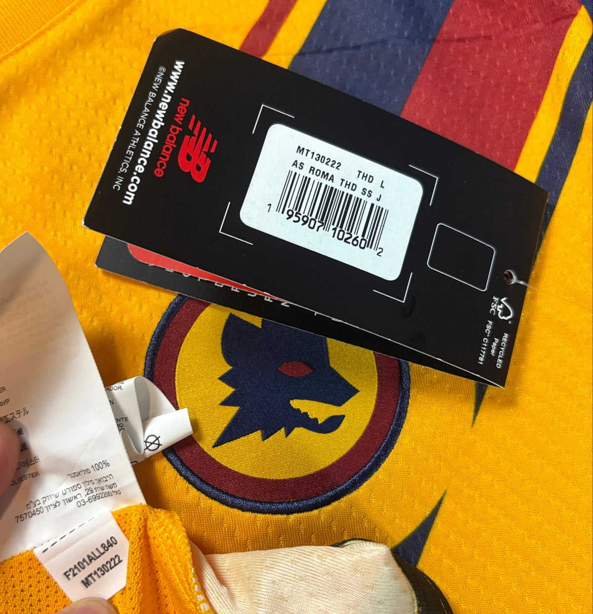 As Roma 2021/22 Third New Balance Football Shirt Large Pellegrini 7