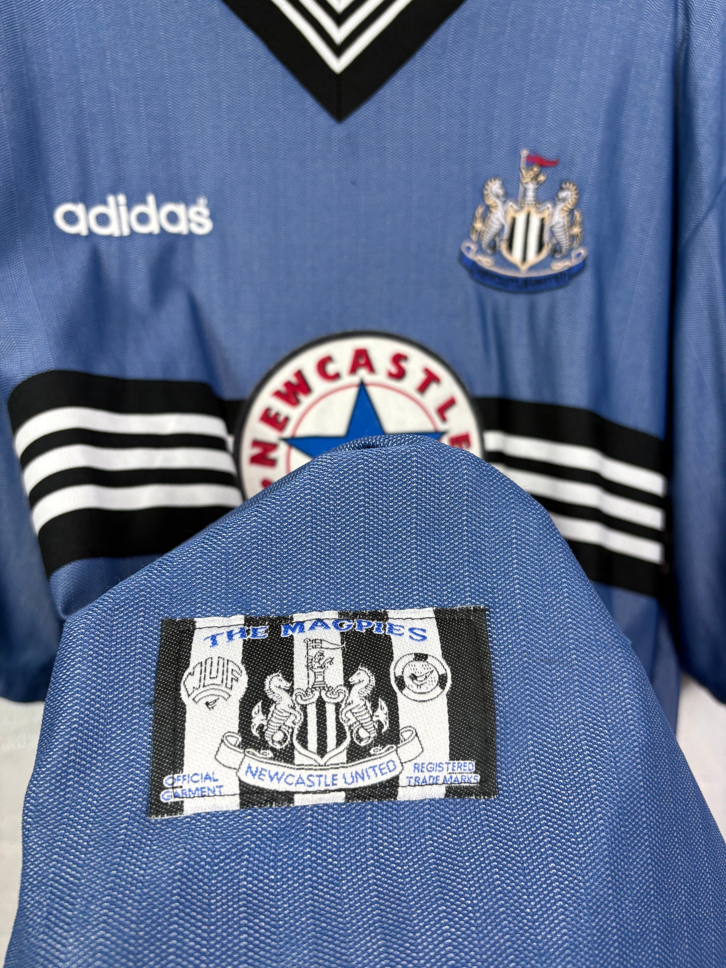 Newcastle United 1996/97 Away Adidas Football Shirt XL Shearer 9