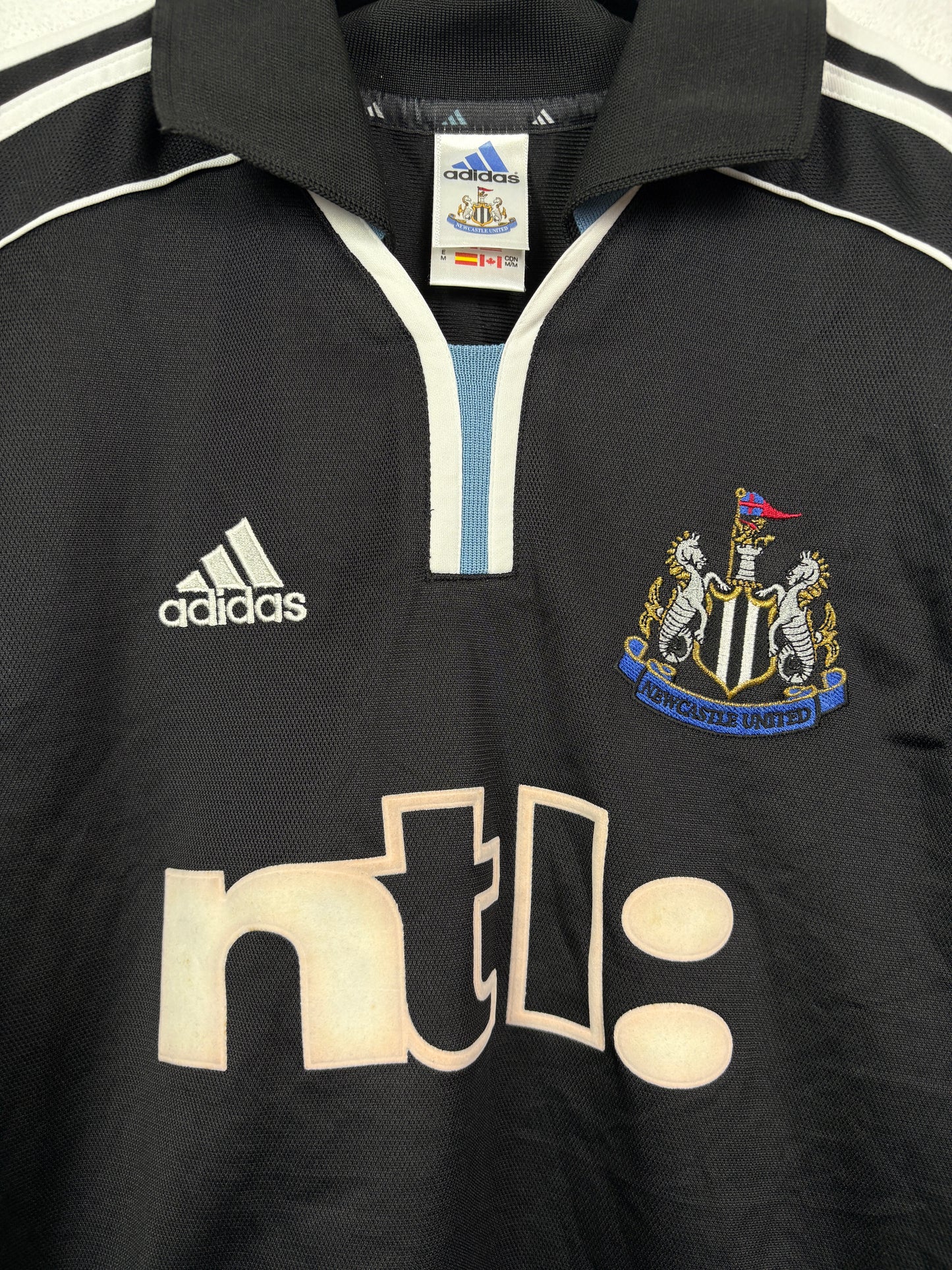 Newcastle 2000/01 Away Adidas Football Shirt M Shearer 9
