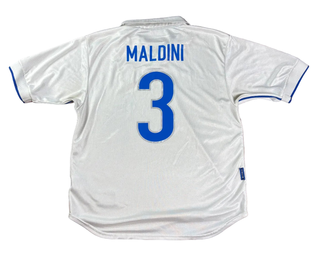 Italy	1998 Away Nike Football Shirt Large Maldini 3