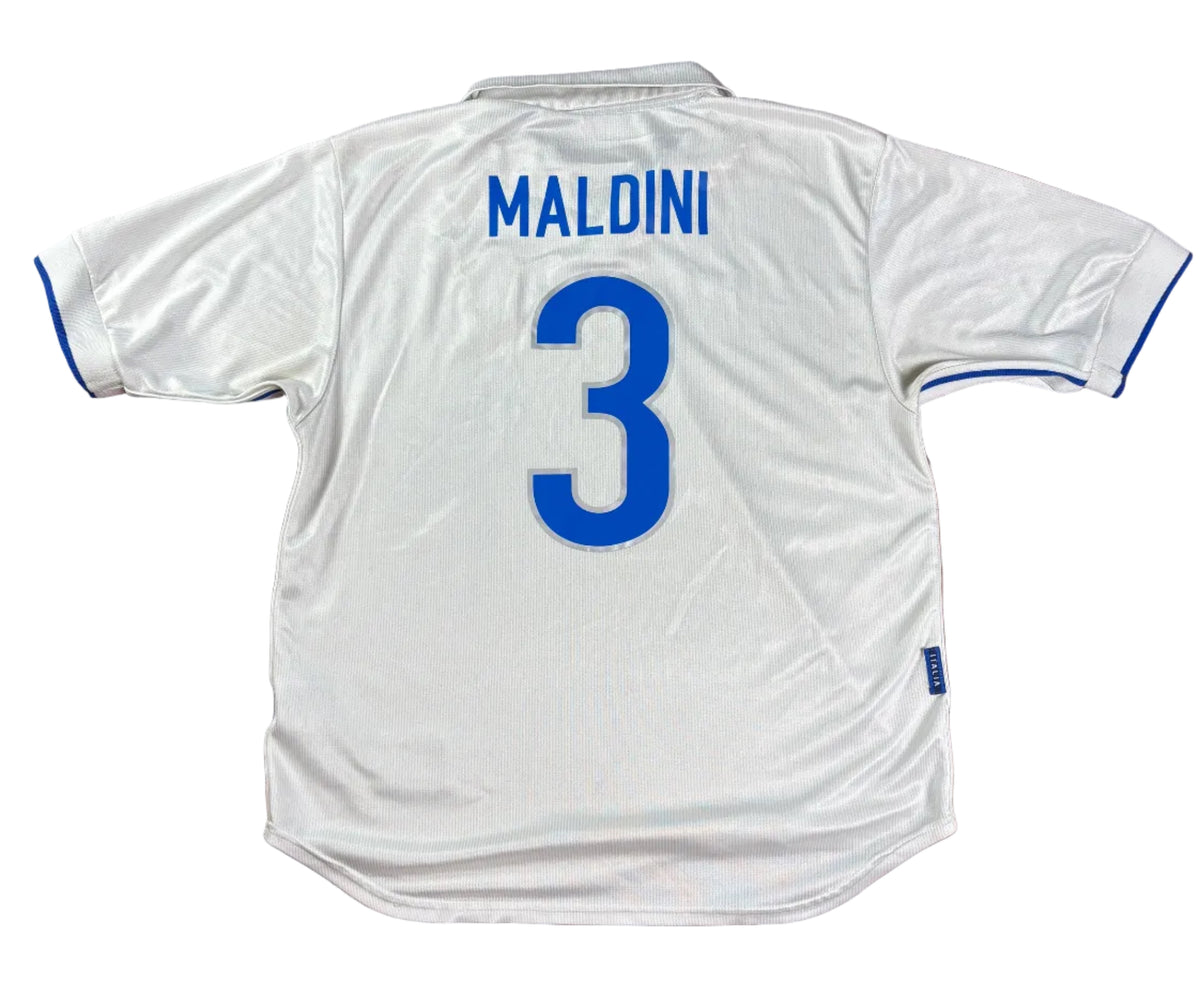 Italy	1998 Away Nike Football Shirt Large Maldini 3