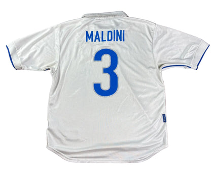 Italy	1998 Away Nike Football Shirt Large Maldini 3