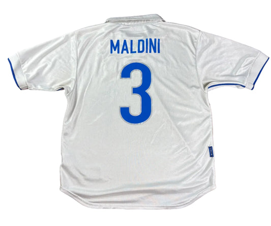 Italy	1998 Away Nike Football Shirt Large Maldini 3
