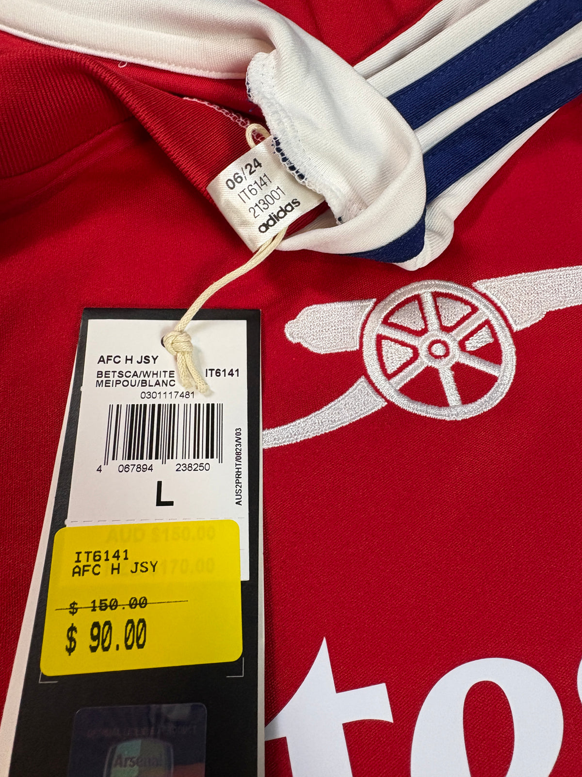 Arsenal 2024/25 Home Adidas Football Shirt Large