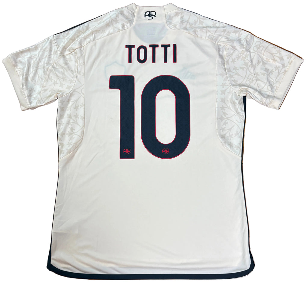 As Roma 2023/24 Away Adidas Football Shirt Large Totti 10