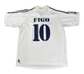 Real Madrid 2001/02 Home Adidas Football Shirt Large Figo 10