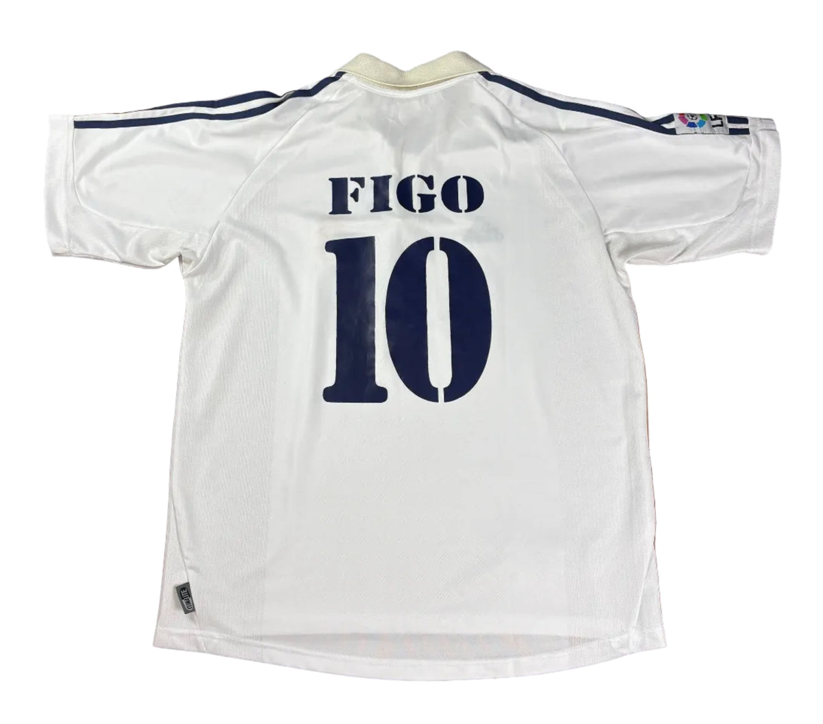 Real Madrid 2001/02 Home Adidas Football Shirt Large Figo 10