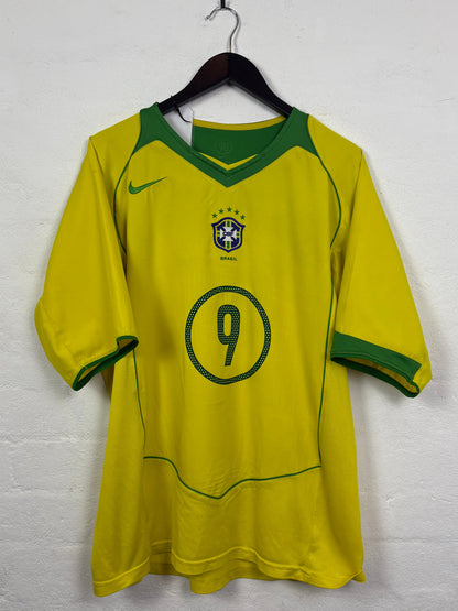 Brazil 2004 Home Football Shirt L Ronaldo 9