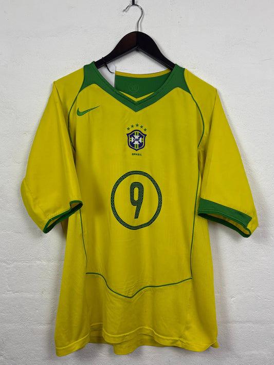 Brazil 2004 Home Football Shirt L Ronaldo 9