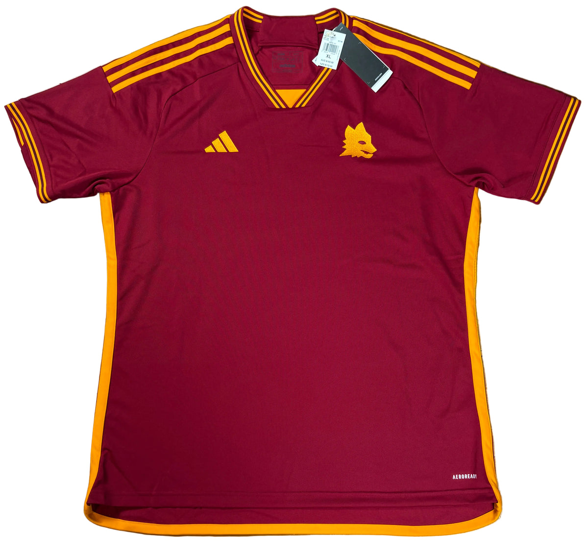As Roma 2023/24 Home Adidas Football Shirt Extra Large