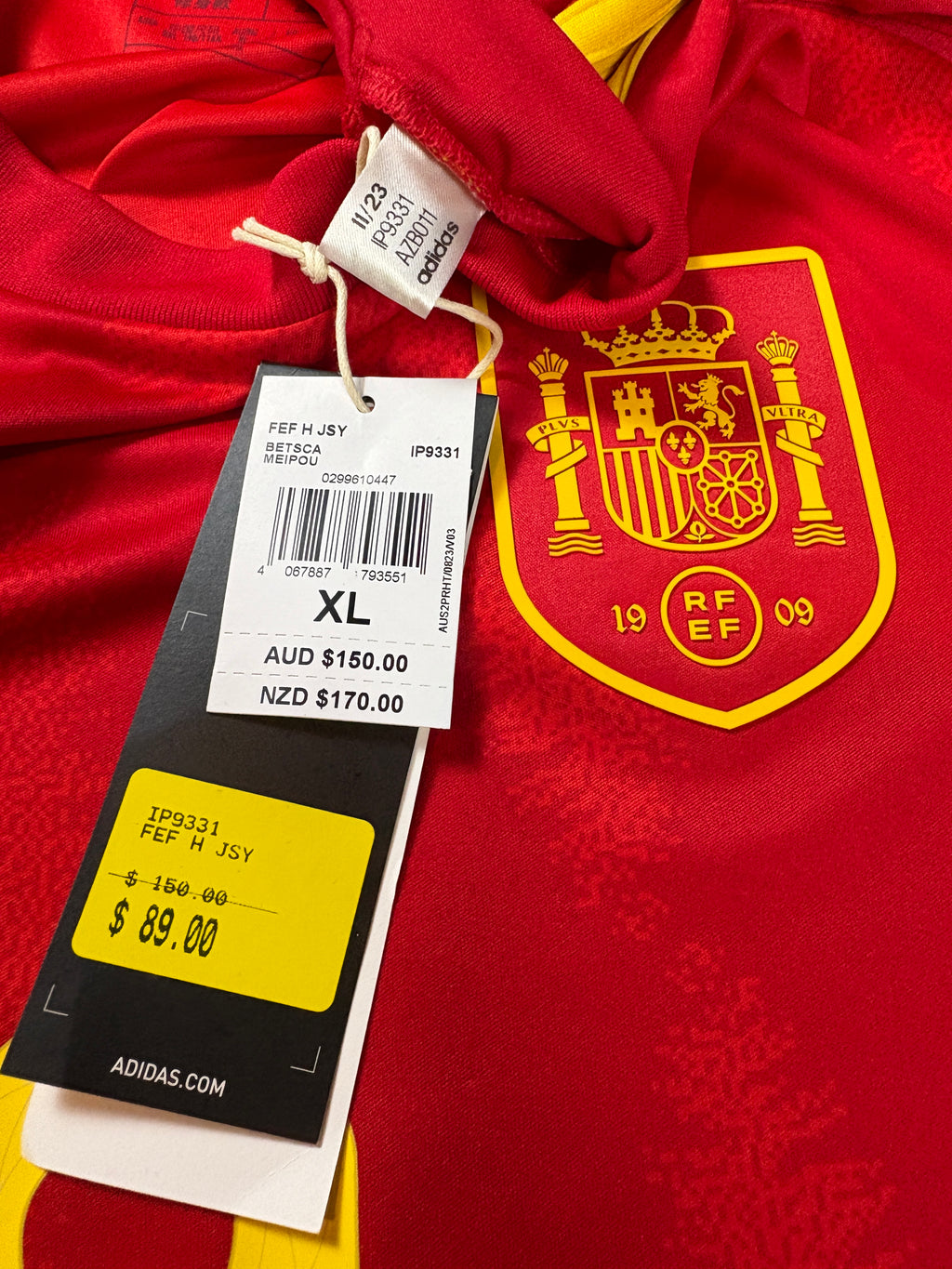 Spain 2024 Home Adidas Football Shirt Extra Large Yamal 19