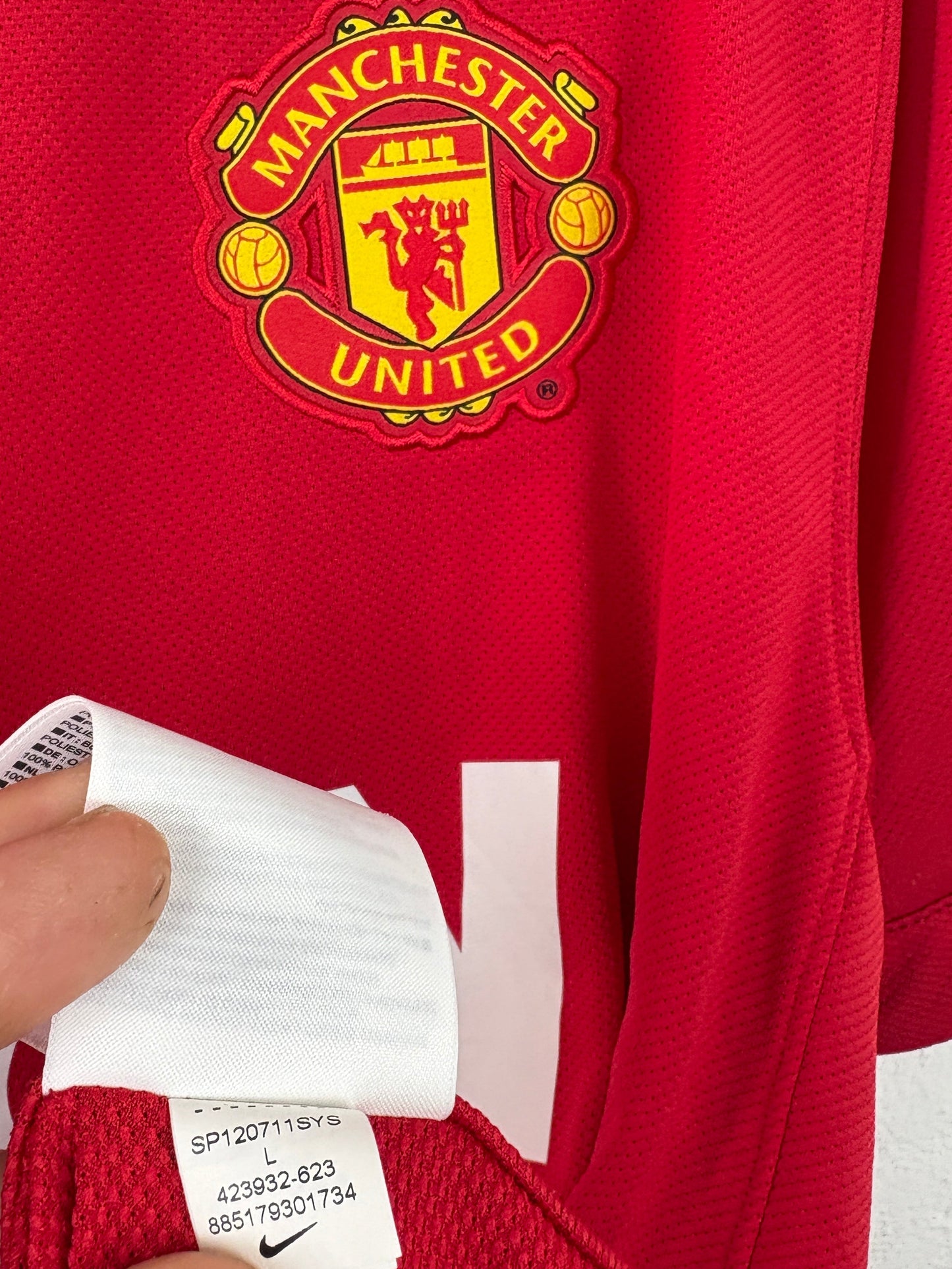 Manchester United 2011/12 Home Nike Football Shirt L Nani 17