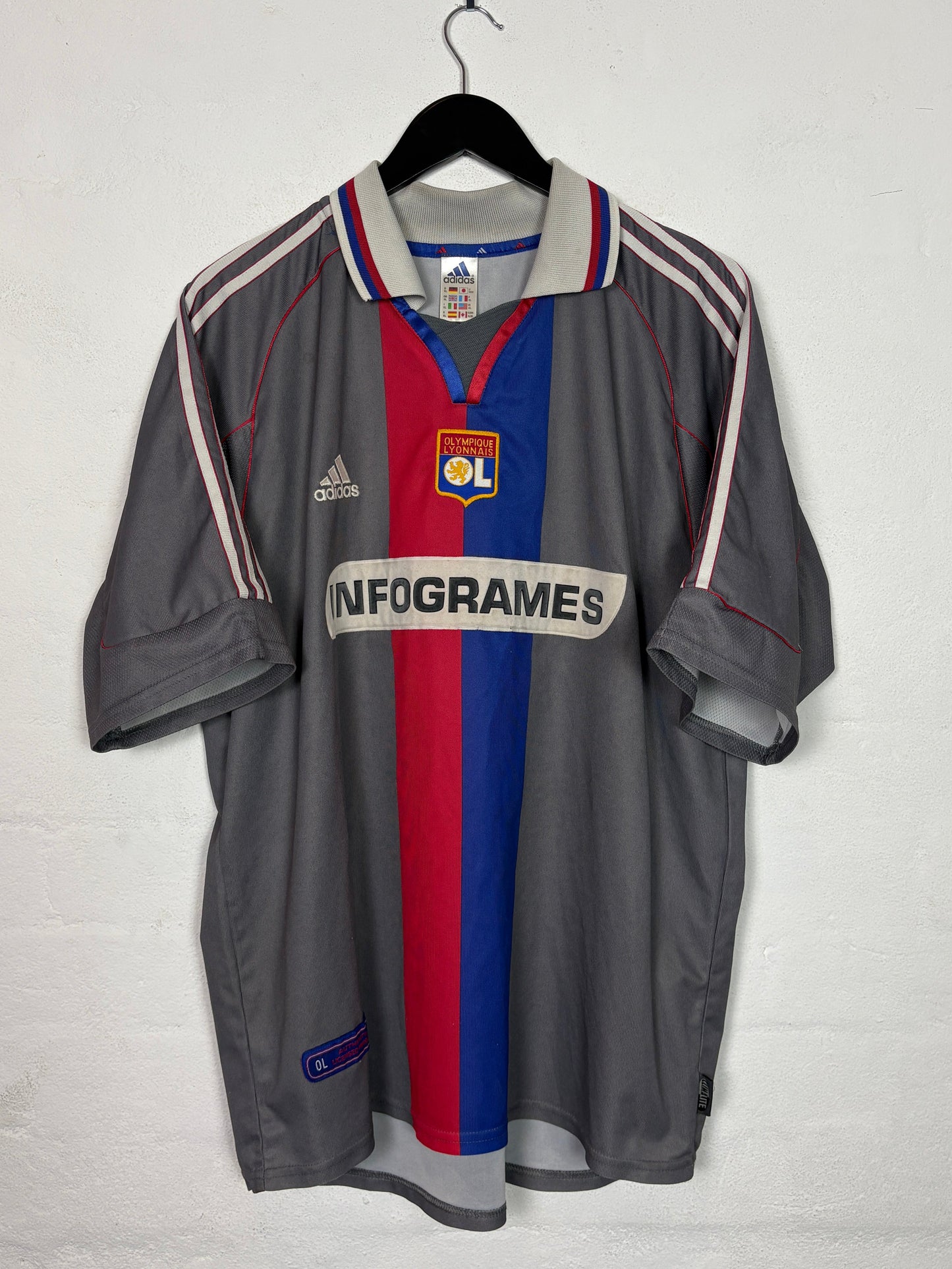 Lyon 2001/02 Home Adidas Football Shirt XL