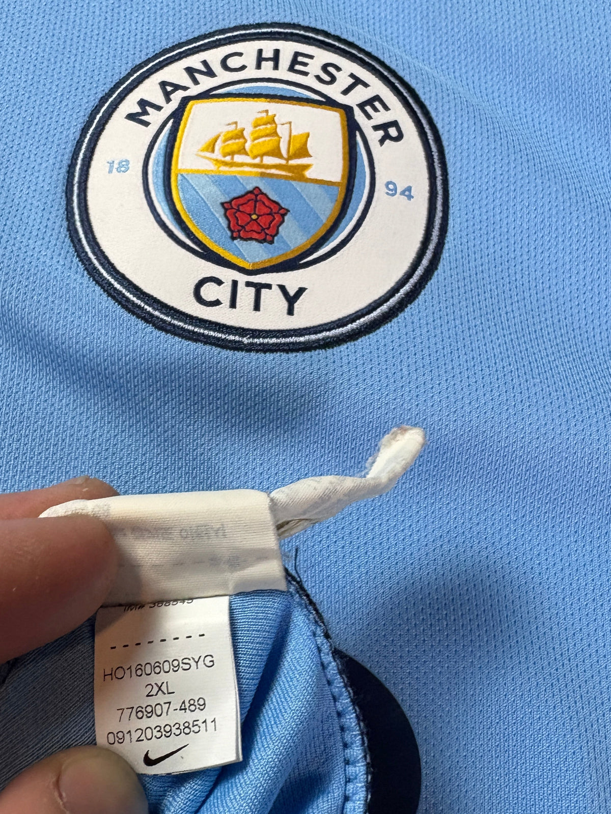 Manchester City 2016/17 Home Nike Football Shirt XXL