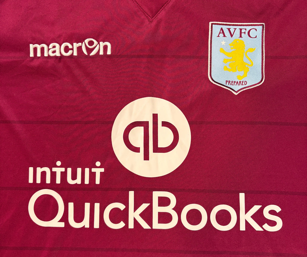 Aston Villa 2015/16 Home Macron Football Shirt Large Agbonlahor 11