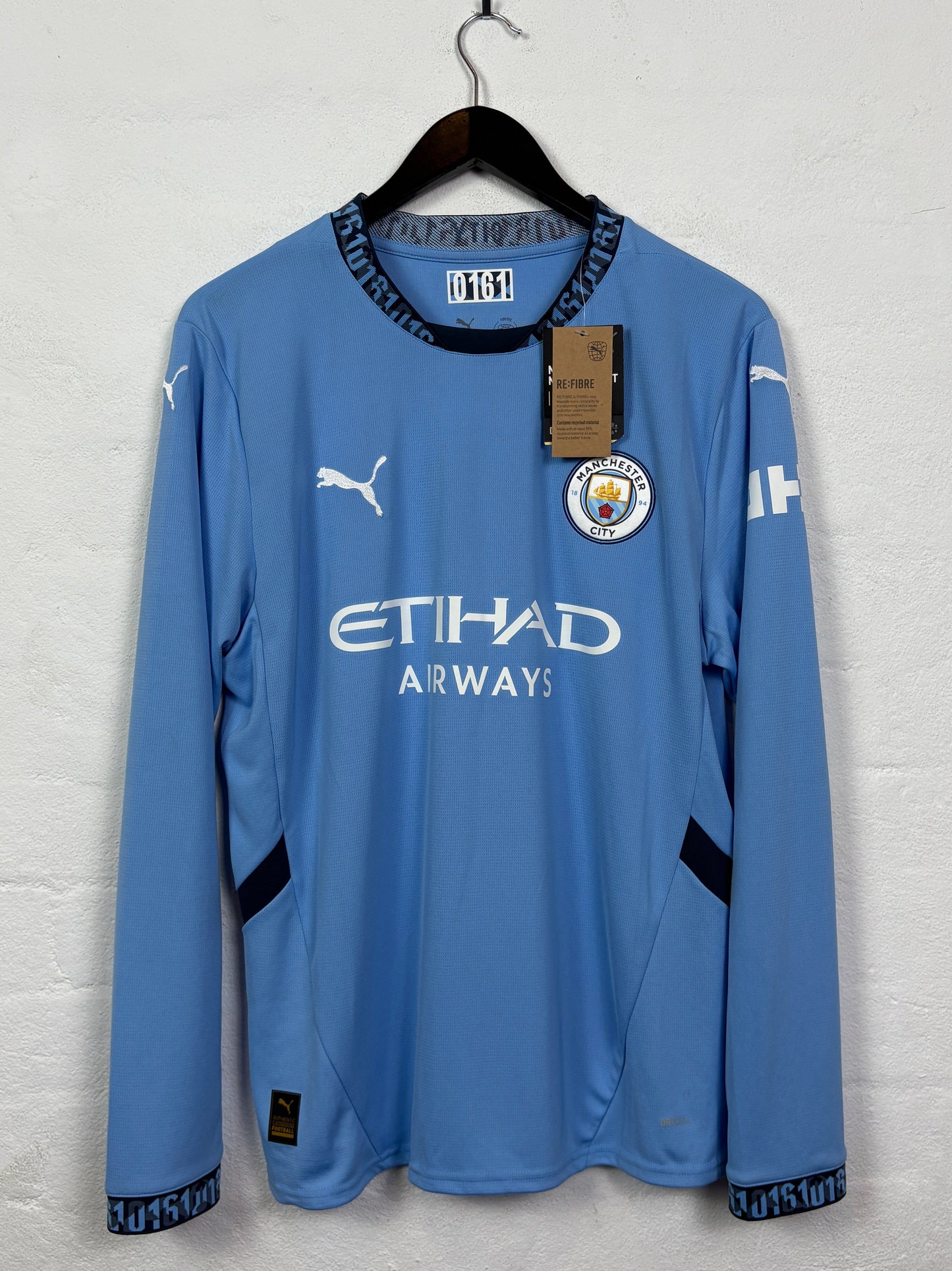 Manchester City 2024/25 Home Puma Football Shirt L (Long Sleeve) Haaland 9