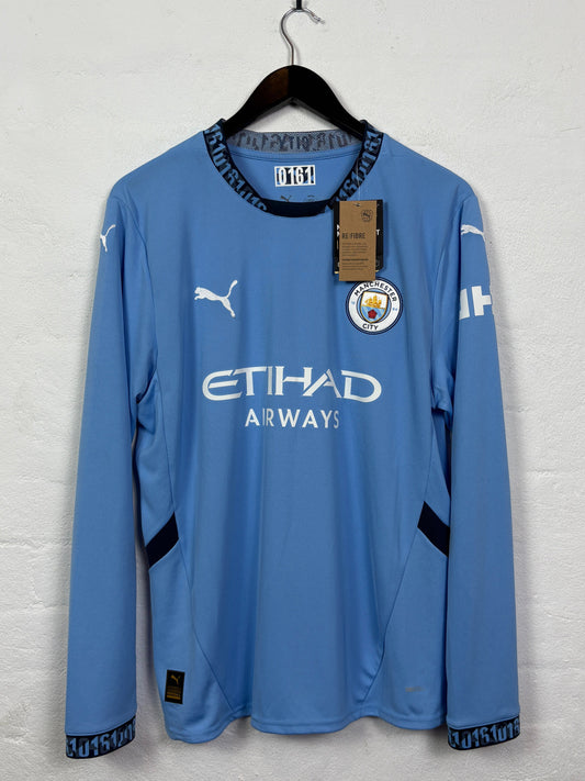 Manchester City 2024/25 Home Puma Football Shirt L (Long Sleeve) Haaland 9