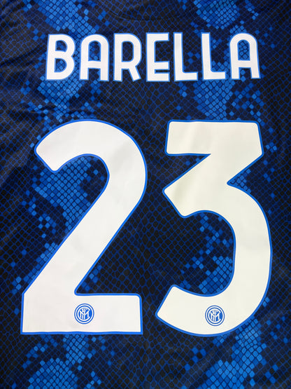 Inter Milan 2021/22 Home Nike Football Shirt Medium Barella 23