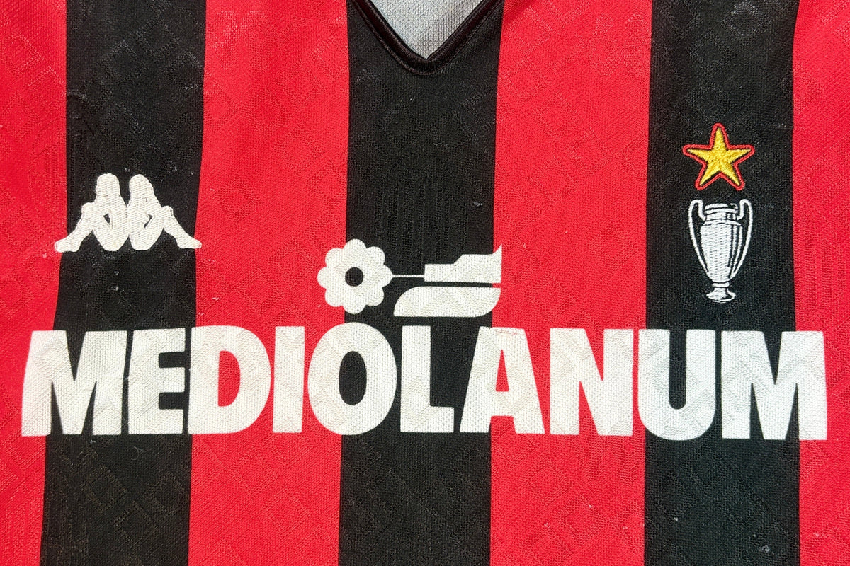 Ac Milan 1989/90 Home Kappa Football Shirt Small Longsleeve
