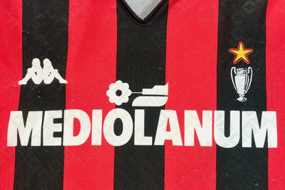 Ac Milan 1989/90 Home Kappa Football Shirt Small Longsleeve