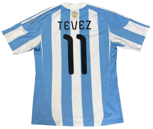 Argentina 2010 Home Adidas Football Shirt Medium Tevez 11