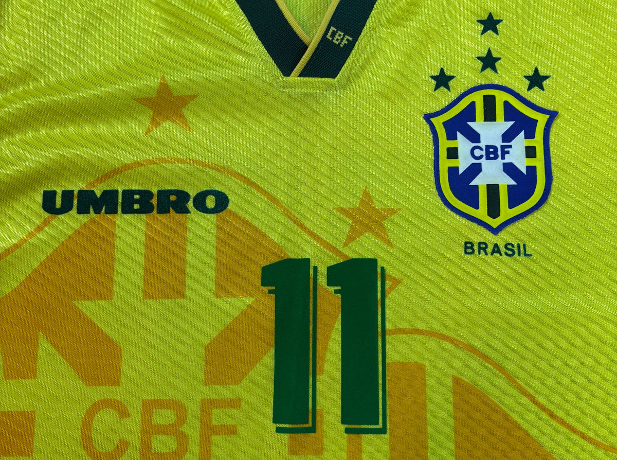 Brazil 1994 Home Umbro Football Shirt Large Romario 11