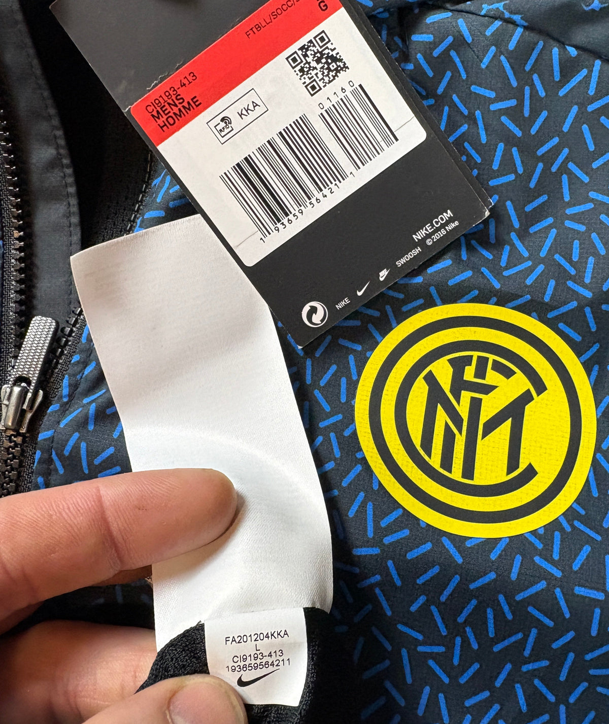 Inter Milan 2019/20 Jacket Nike Football Jacket Large