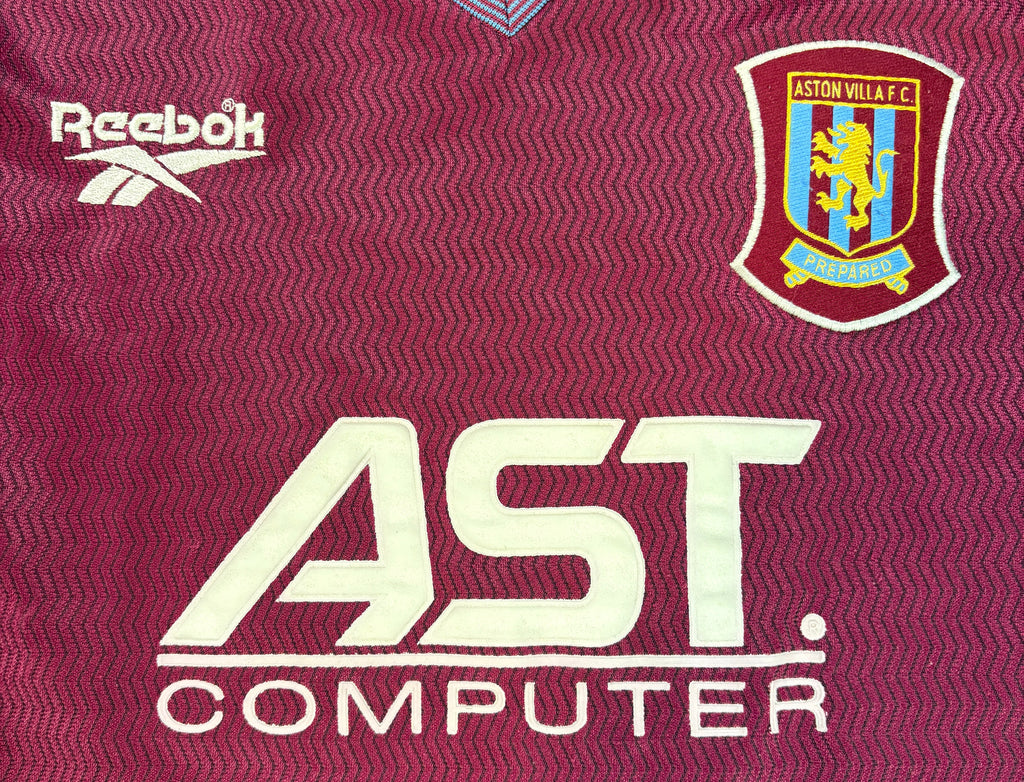 Aston Villa 1997/98 Home Reebok Football Shirt Medium Joachim 12