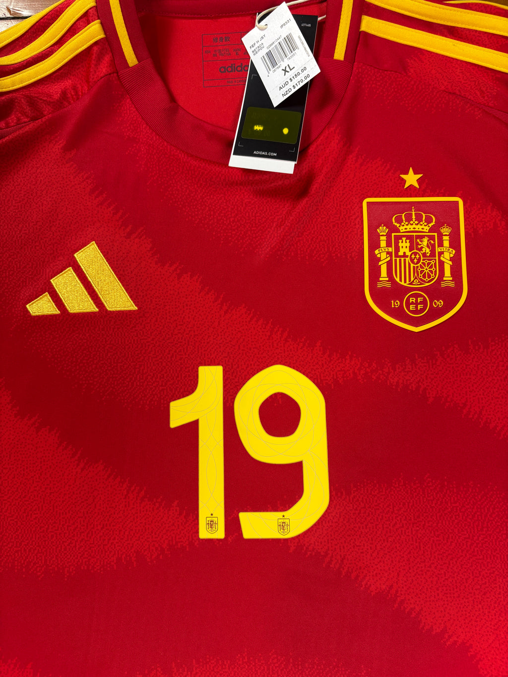 Spain 2024 Home Adidas Football Shirt Extra Large Yamal 19