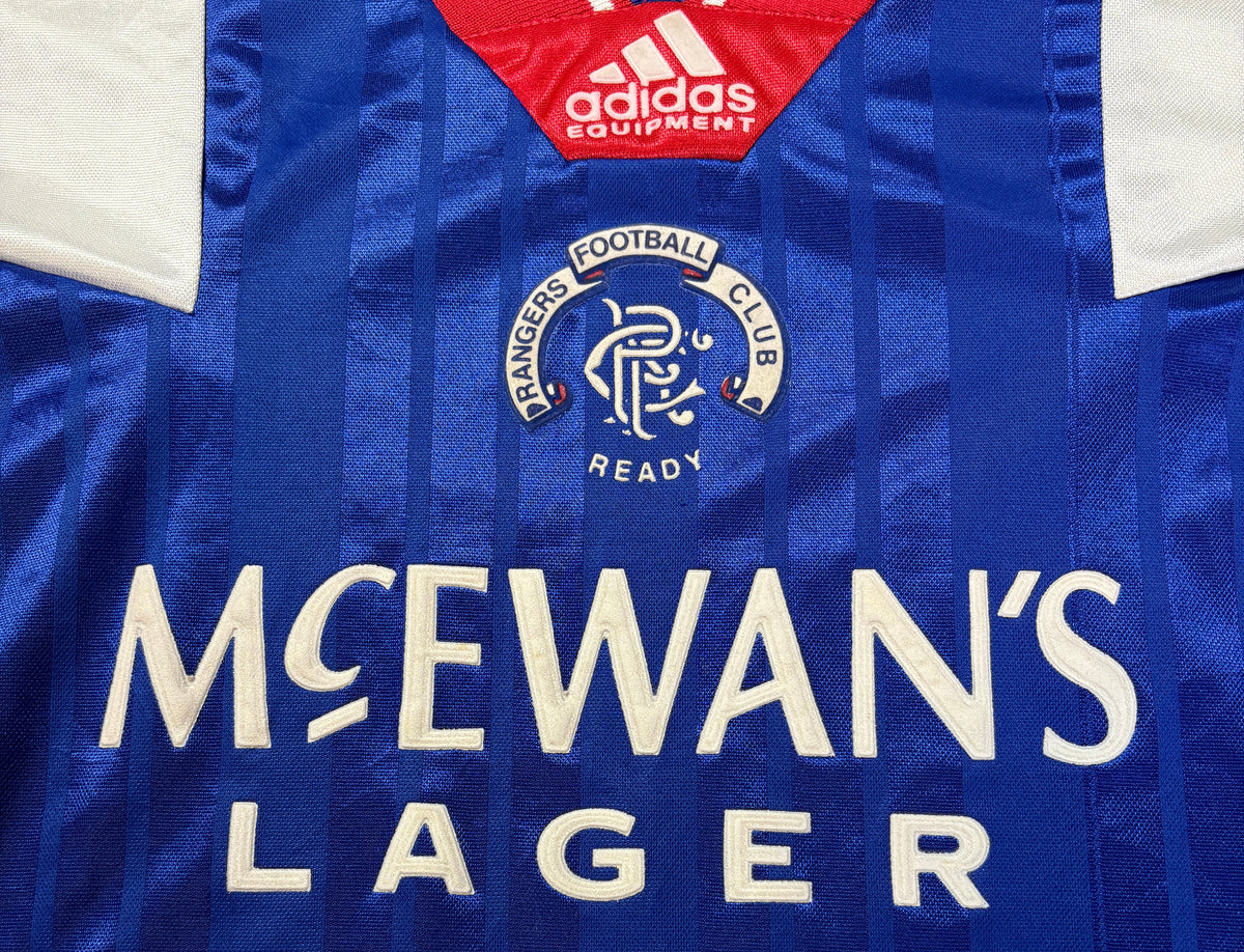 Rangers 1992/93 Home Adidas Football Shirt Medium