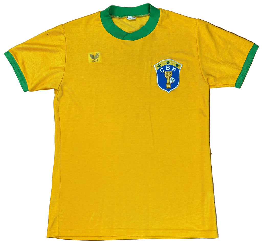 Brazil 1988 Home Erima Football Shirt Small