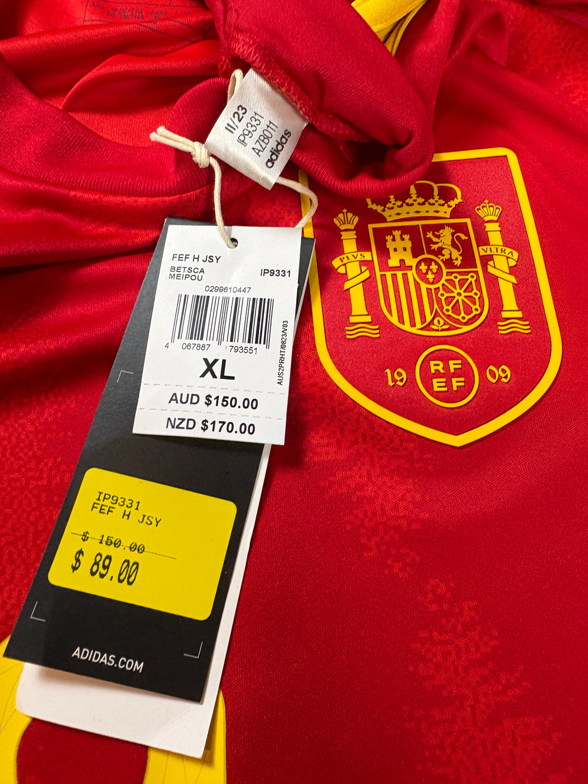Spain 2024 Home Adidas Football Shirt Extra Large Yamal 19