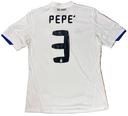 Real Madrid 2010/11 Home Adidas Football Shirt Large Pepe 3