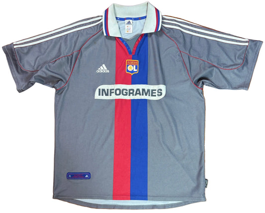 Lyon 2001/02 Home Adidas Football Shirt Extra Large