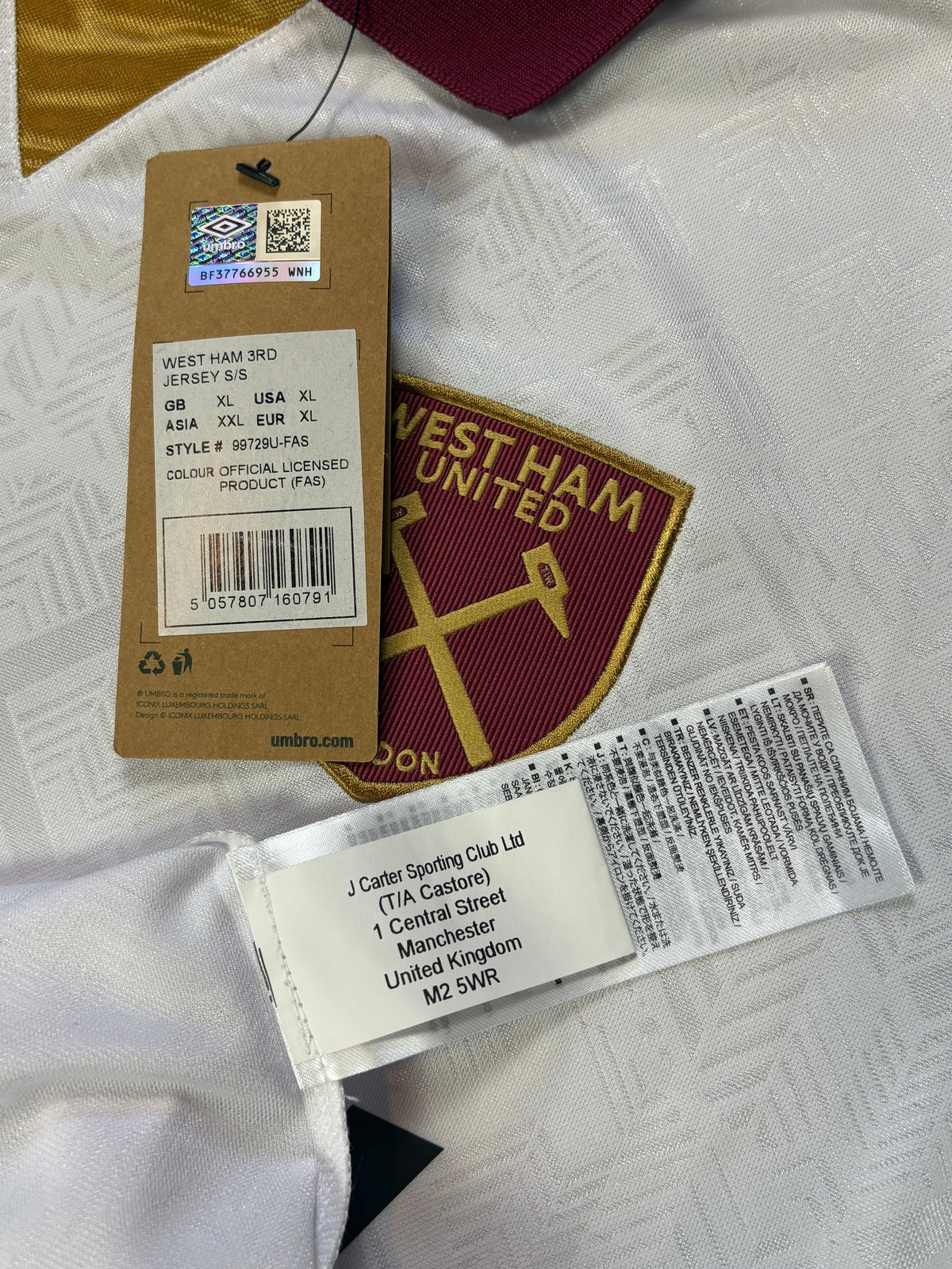 West Ham 2024/25 Away Umbro Football Shirt Extra Large Soucek 28