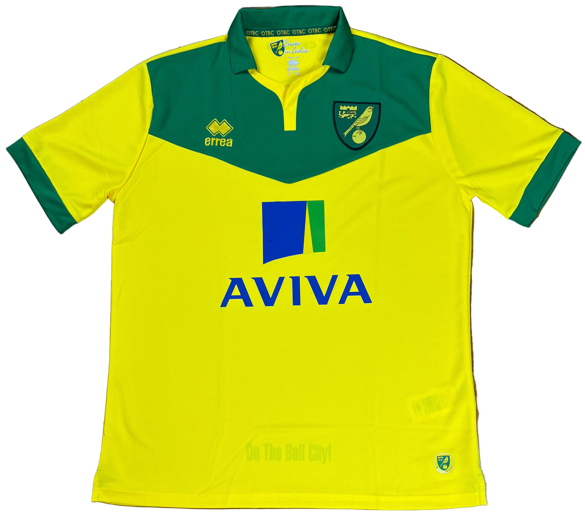 Norwich 2014/15 Home Errea Football Shirt Extra Large